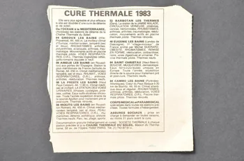 PAGE DE JOURNAL Cure thermale 1983 1983 2006.164.7 Photo Mucem