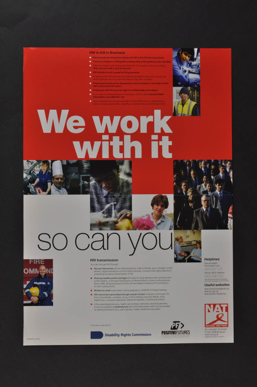 National Aids Trust (NAT) affiche Employer HIV & AIDS pack (Pack sur le VIH/sida pour les employeurs) Grande Bretagne 1999 2004.78.11.2.3 Photo Mucem