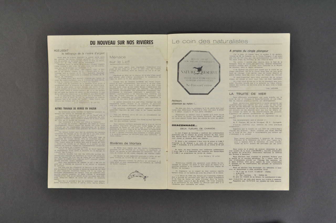 Eau et Rivières de Bretagne revue professionnelle Saumons et truites de Bretagne et de Basse Normandie 1971 2006.176.36 Photo Mucem