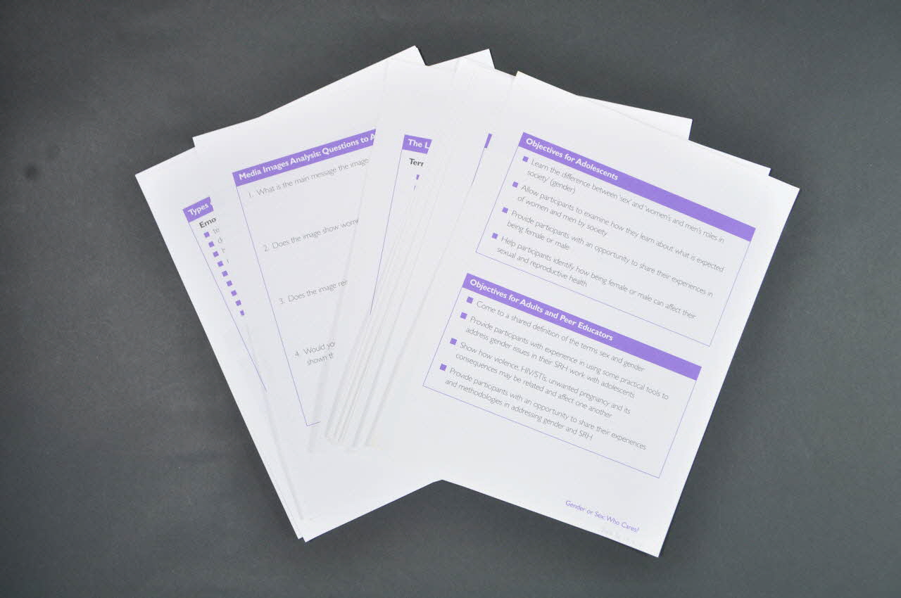 Health And Development Network, Irlande Et Dossier "Gender or sex : who cares ? Skills-Building Resource Pack on gender and reproductive health for adolescents and youth workers. With a special emphasis on violence, HIV/STIs, Unwanted Pregnancy and Unsafe abortion" (Genre ou sexe qui s'en soucie? Matériel pour améliorer les compétences sur le genre et la santé reproductive des adolescents et des professionnels de la jeunesse. Avec un accent spécial sur le violence, les MST/IST, la grossesse involontaire et les avortements à risque) Irlande 2001 2006.30.17.1-4 Photo Mucem