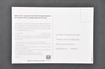 carte postale Support de communication de la Surfrider Foundation Europe 2006.55.16.1 Photo Mucem