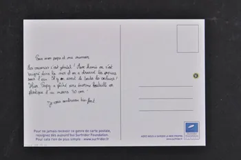 carte postale publicitaire Aidez-nous à garder la mer propre, Support de communication de la Surfrider Foundation Europe 2006.55.17.15 Photo Mucem