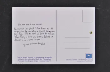 carte postale publicitaire Aidez-nous à garder la mer propre, Support de communication de la Surfrider Foundation Europe 2006.55.17.3 Photo Mucem