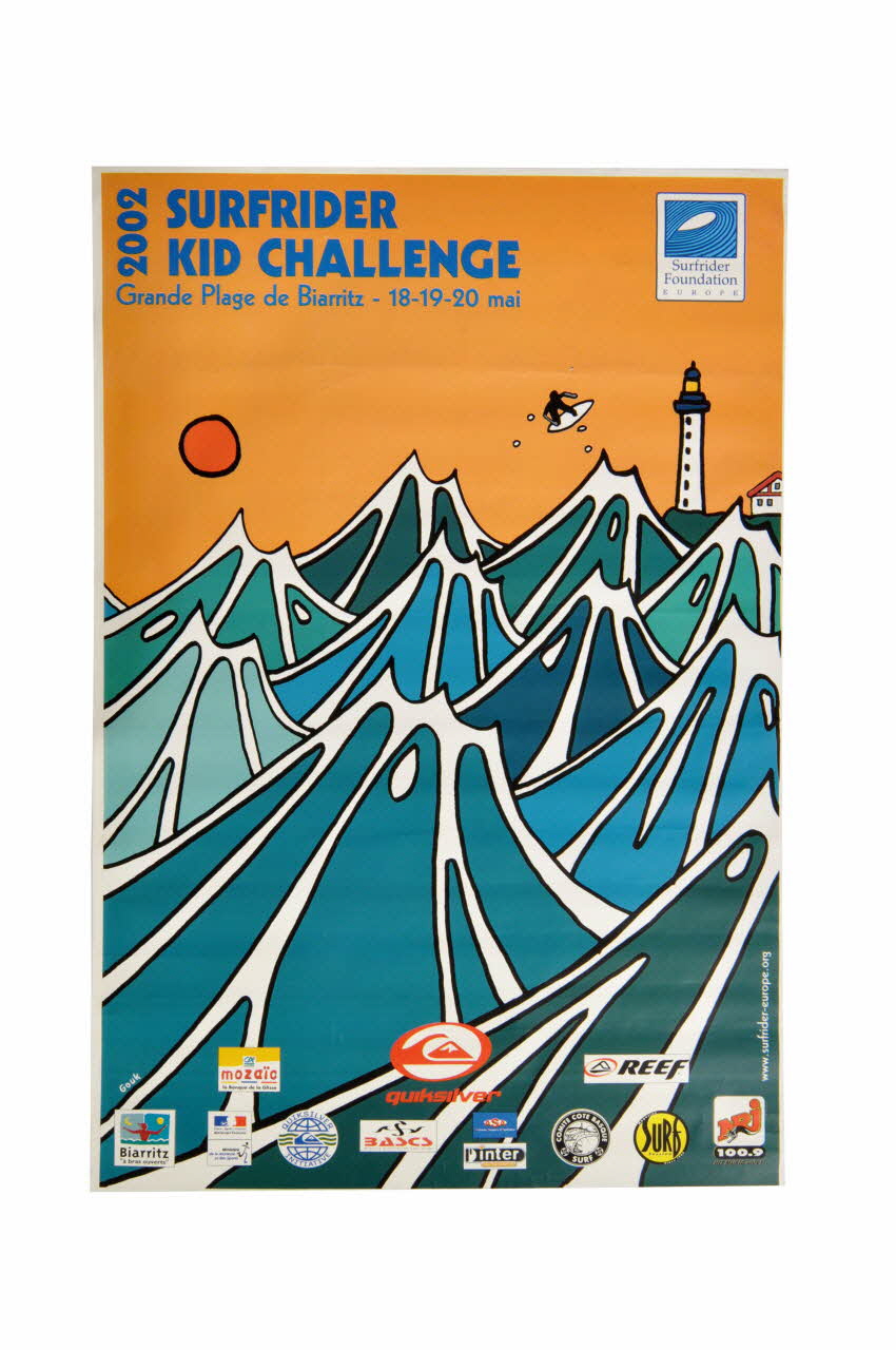 Surfrider Foundation Europe affiche Affiche Surfrider Kid Challenge, mai 2002, Biarritz Aquitaine, France 2002 2006.55.36.1 Photo Mucem