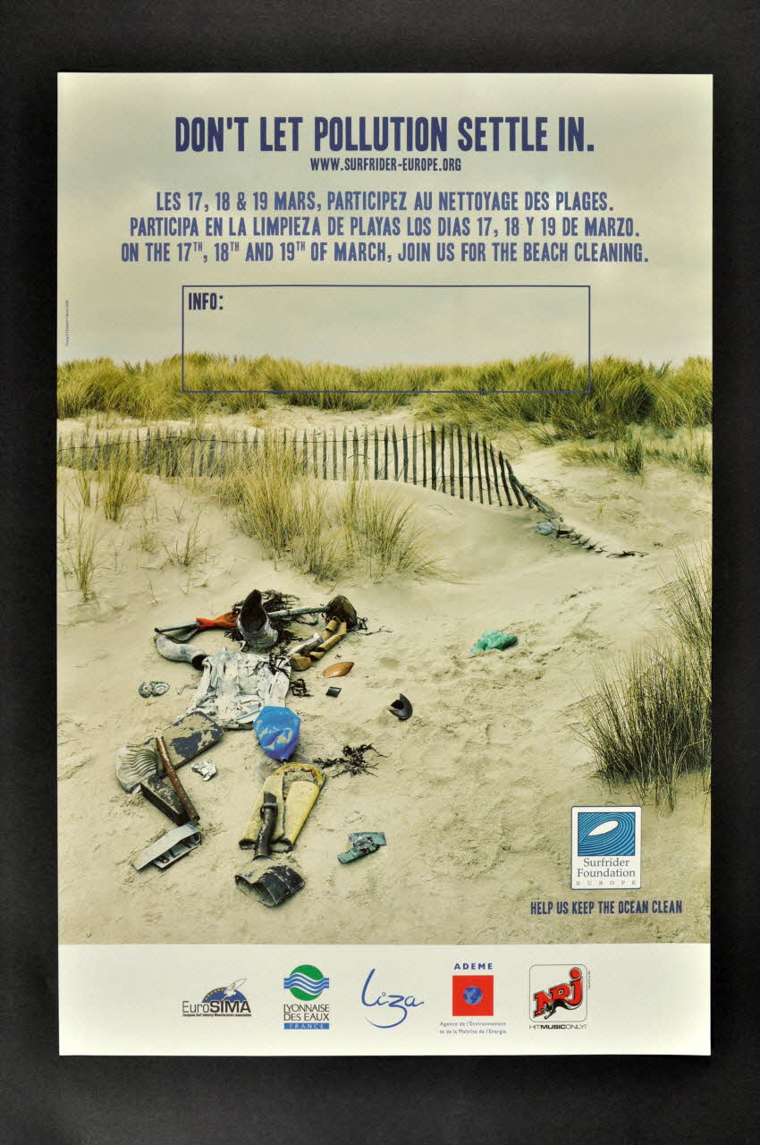 Young & Rubicam affiche Support de communication de la Surfrider Foundation Europe Aquitaine, France 2006 2006.55.6.9 Photo Mucem