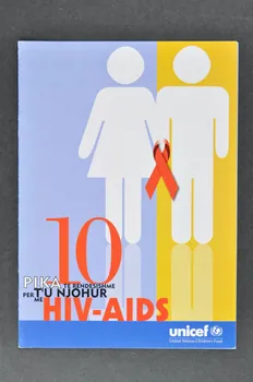 BROCHURE "10 HIV-AIDS" / Pika te rendesishme per me t'u njohur" (10 conseils...) (traduire) 2006.64.21  Photo Mucem