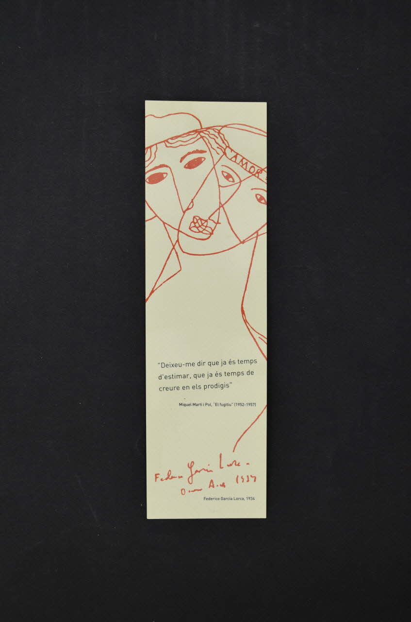 GL / Stop Sida marque-page "Jugant amb Frederico Garcia Lorca i Miquel Marti I Pol" / fête du livre de la San Jordi Espagne 2005/4/23 2006.67.10 Photo Mucem