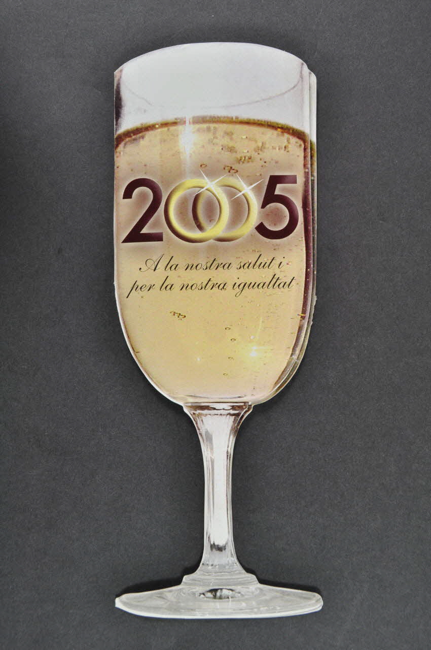 GL / Stop Sida Etui de préservatif "2005 A la nostra salut i per la nostra igualtat" (2005. A notre santé et pour notre égalité) Espagne 2005 2006.67.12 Photo Mucem