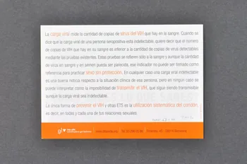 GL / Stop Sida carte postale "Con carga viral indetectable es mas dificil transmitir  el VIH/Sida" (Avec une charge virale indétectable il est plus difficile de transmettre le VIH/SIda) / Como sabes lo que sabes ? (Comment sais tu ce que tu sais ?) Espagne 2005 2006.67.6 Photo Mucem