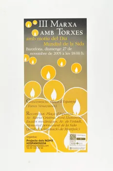 Hispanosida / Projecte Dels Noms affiche "III Marxa amb torxes amb motiu del Dia Mundial de la Sida" (3ème marche aux flambeaux à l'occasion de la journée mondiale du sida) Espagne 2005/11/27 2006.68.2  Photo Mucem
