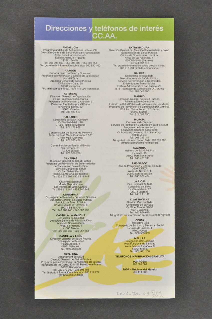 Ministère De La Santé Et De La Consommation Dépliant "Le sida existe... les moyens de l'éviter aussi" (en russe) Espagne 2005 2006.70.9 Photo Mucem