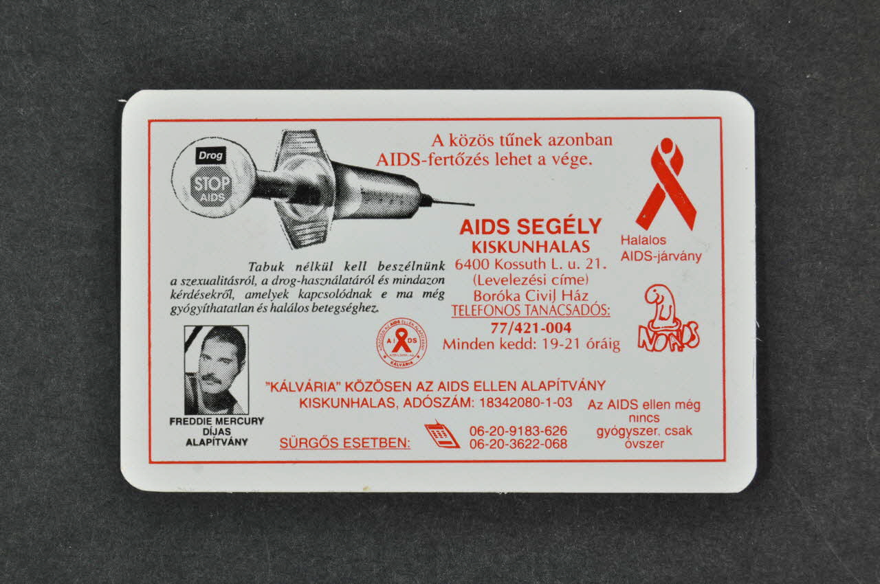Kalvaria Aids, Freddie Mercury Dijas Alapitvany , Carte d'information Hongrie 2004 2006.71.17 Photo Mucem