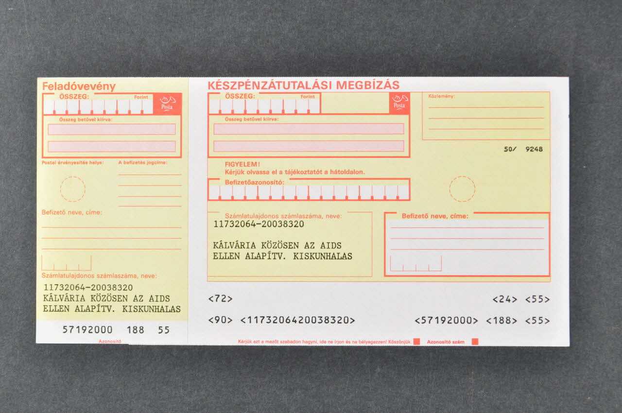 Bulletin de souscription Bulletin de souscription à l"association Kalvaria AIDS 2006.71.41 Photo Mucem