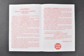 Kalvaria Aids BROCHURE Dépliant  "Nem ölhet meg a szerelem !" (présentation de l'association) Hongrie 1994 2006.71.43  Photo Mucem