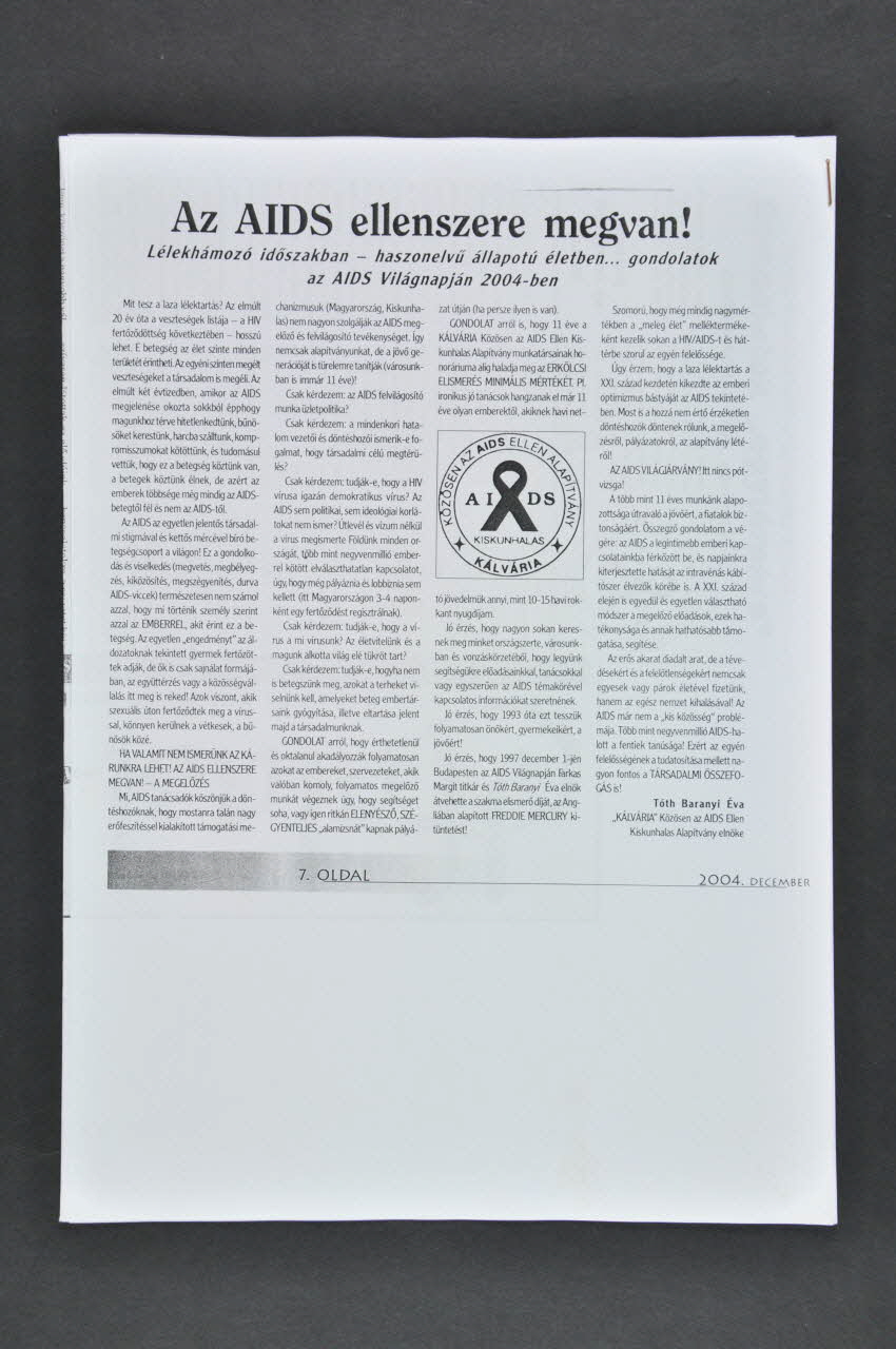 Kalvaria Aids Ensemble de documents Hongrie 2004 2006.71.55.3 Photo Mucem