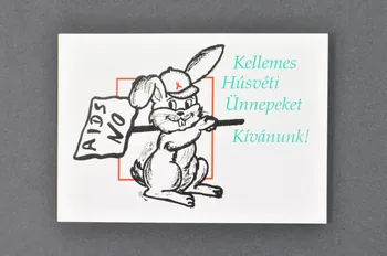 carte postale lapin Stop Aids 2006.71.7  Photo Mucem
