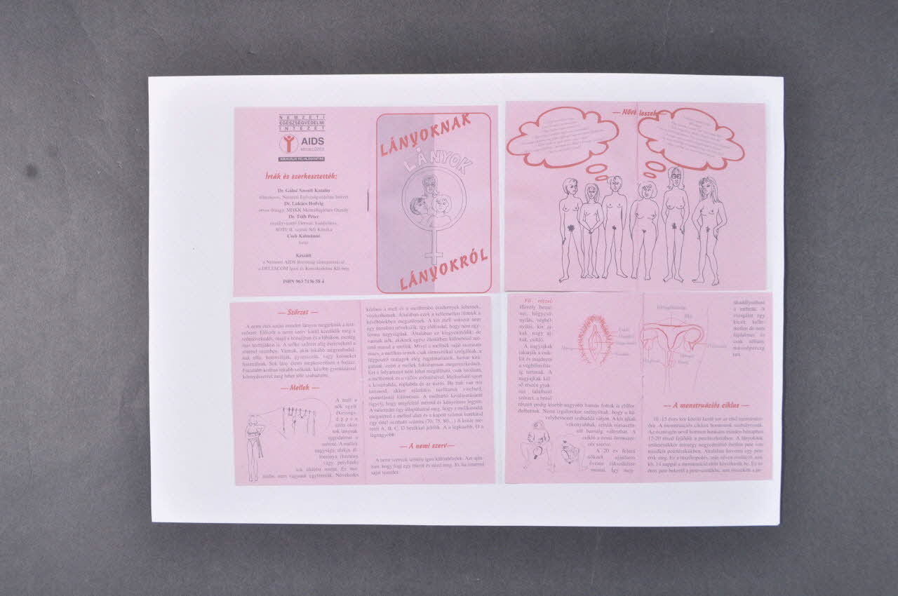 Nemzeti Egeszégvédelmi Intezet (NEVI) BROCHURE Brochure "Lanyornak Lanyok Lanyokrol" (éducation sexuelle pour les filles) Hongrie 2006 2006.72.32.1-3 Photo Mucem