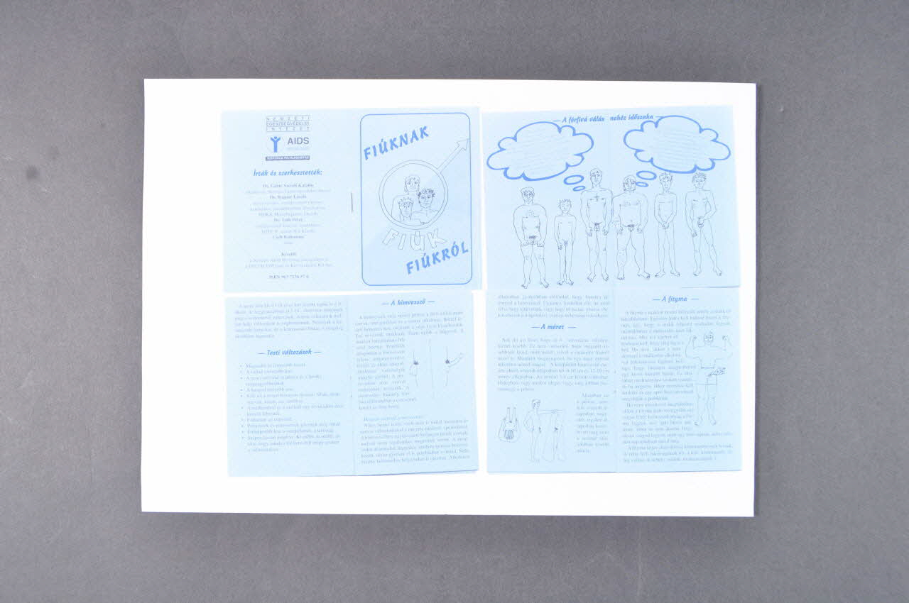 Nemzeti Egeszégvédelmi Intezet (NEVI) BROCHURE Brochure "Fiuknak Fiuk Fiukrol" (éducation sexuelle pour les garçons) Hongrie 2006 2006.72.33.1-3 Photo Mucem