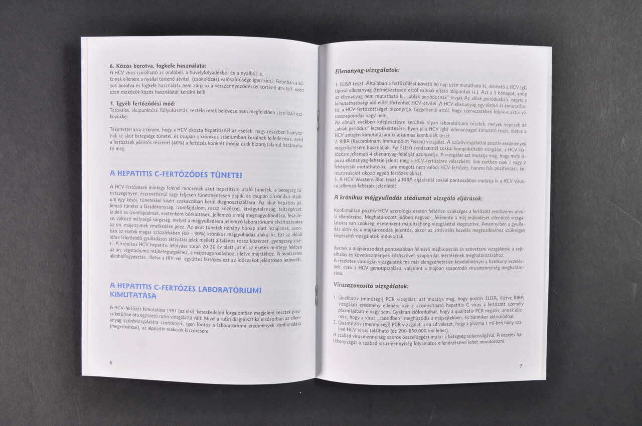 Revue Szivarvany Sorozat (Rainbow Publications), revue "Szivarvany Sorozat", n°4, 2004, Hepatitis C (HCV) (Hépatite C) Hongrie 2004 2006.72.8 Photo Mucem