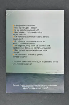 Dépliant "Komu moge o tym powiedziec?" (Campagne contre l'homophobie) 2006.77.6 Photo Mucem