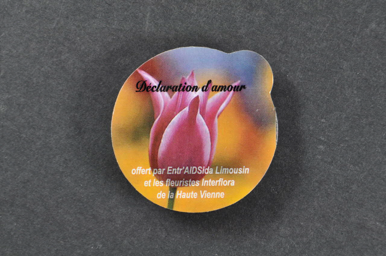 Entr'aidsida Limousin Et Les Fleuristes Interflora Préservatif "Déclaration d'amour 1" (tulipes) France 2006 2006.81.15 Photo Mucem