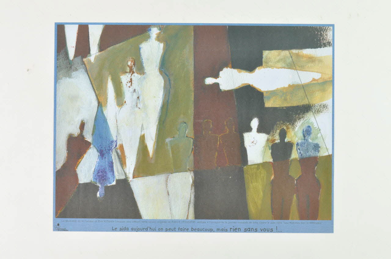 Entr'aidsida Limousin set de table " Le sida aujourd'hui on peut faire beaucoup mais rien sans vous" Limousin, France 2000 2006.81.3 Photo Mucem