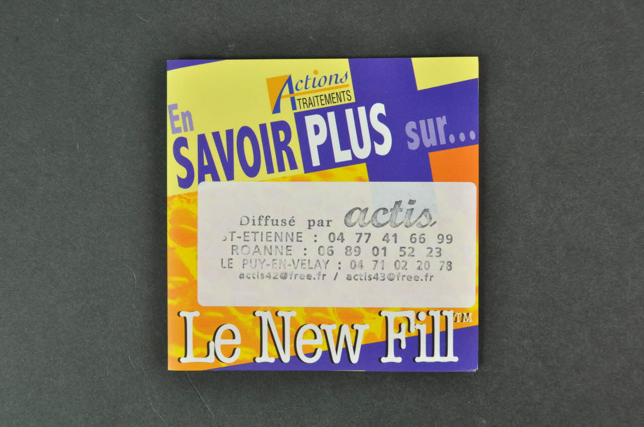 Actions Traitements Dépliant "En savoir plus sur : Le New Fill" France 2006 2006.82.3 Photo Mucem