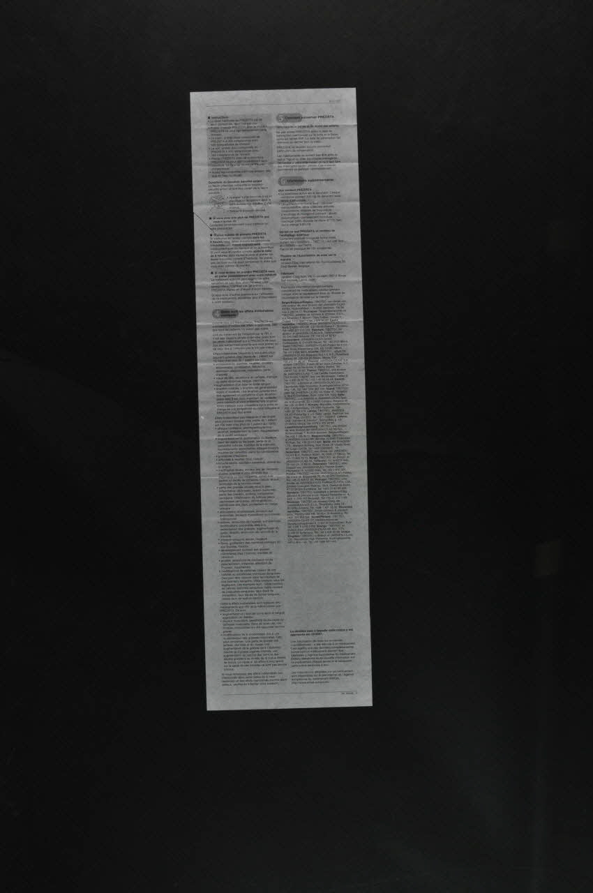 Laboratoire Janssen-Cilag notice "Prezista" France 2007 2008.32.183.3 Photo Mucem