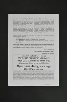 Parti Communiste Des Ouvriers De France tract "Ensemble contre l'offensive anti-sociale de Sarkozy" France 2007 2008.3.17 Photo Mucem