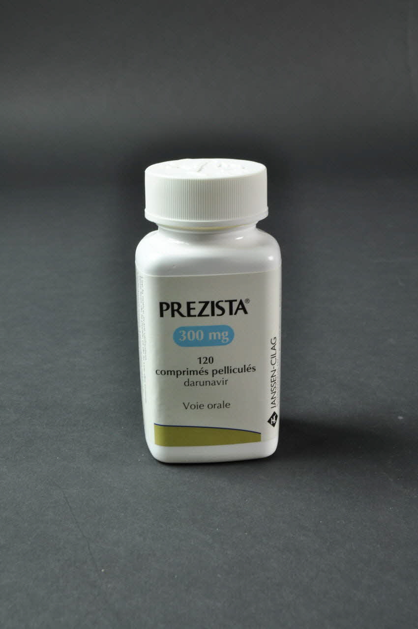 Laboratoire Janssen-Cilag Boite de médicaments emballage et flacon vide, notice : Prezista France 2007 2008.3.2.2.1-2 Photo Mucem