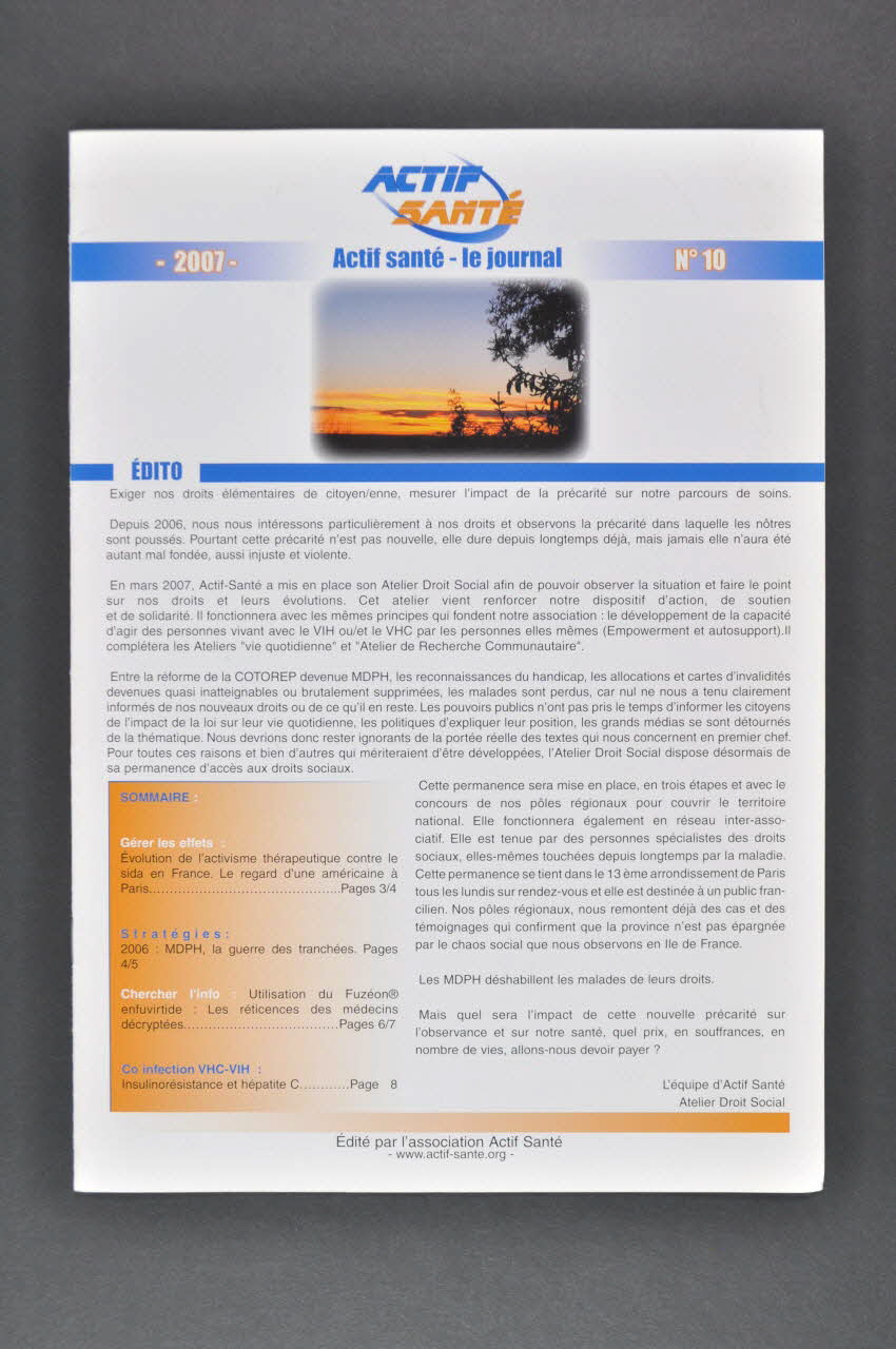 revue Revue Actif Santé, n°10, 2007 France 2007 2008.3.6 Photo Mucem