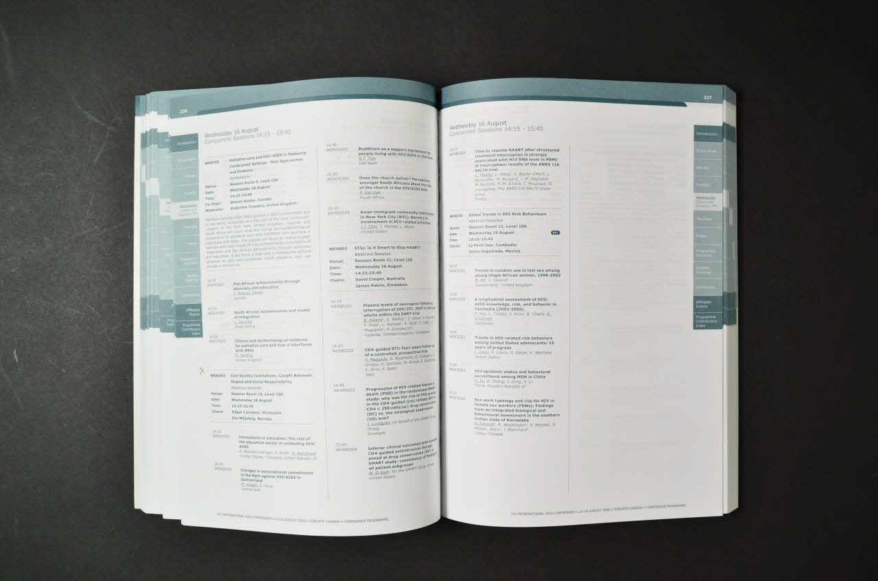 Conférence Mondiale Du Sida, Toronto programme "Conference programme" International 2006/8 2008.32.127 Photo Mucem