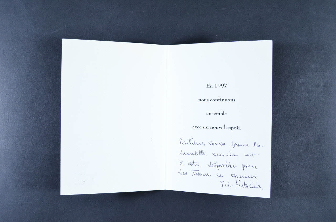 carte de voeux "En 1997, nous continuons ensemble avec un nouvel espoir" France 1997 2008.32.178 Photo Mucem