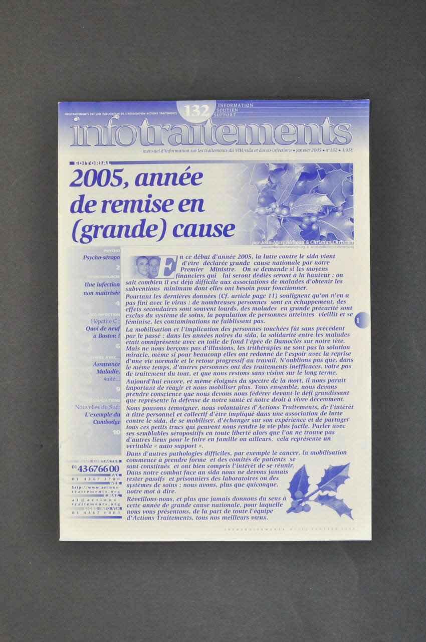 Association pour la Recherche, la Communication et les Actions pour l'Accès aux Traitements (ARCAT) revue "Le Journal du sida", n°200, novembre 2007 France 2007/11 2008.32.192 Photo Mucem