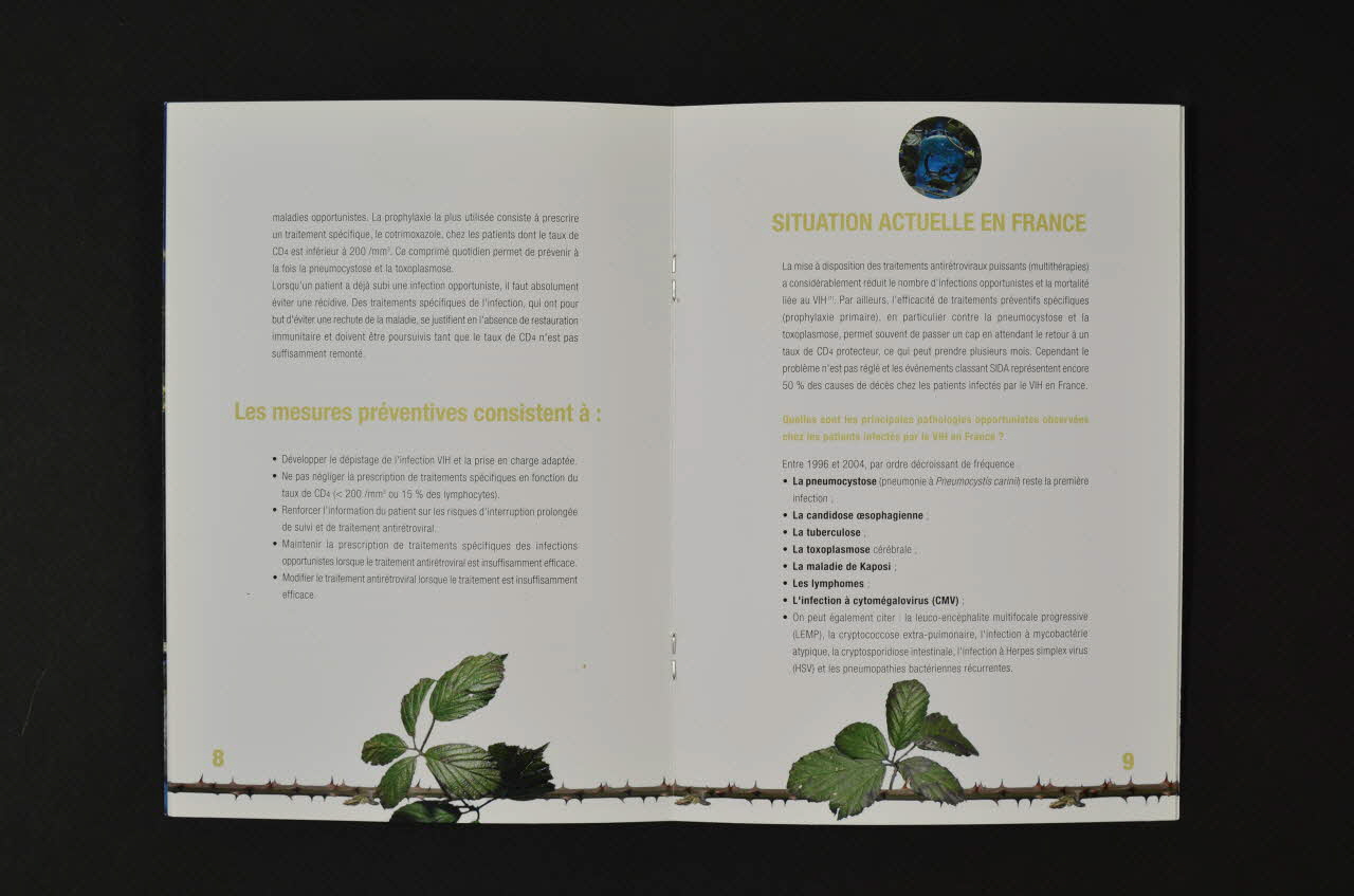 Laboratoires Abbott BROCHURE Les infections opportunistes au cours de l'infection à VIH. Collection :"C'est quoi?" France 2005/9 2008.32.197 Photo Mucem