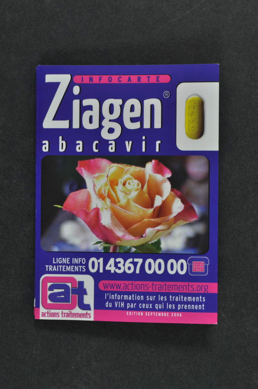 Actions Traitements Dépliant "Ziagen" France 2006/9 2008.32.206 Photo Mucem