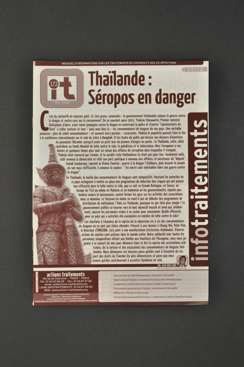 revue Thaïlande : Séropos en danger France 2008/5 2008.32.227 Photo Mucem