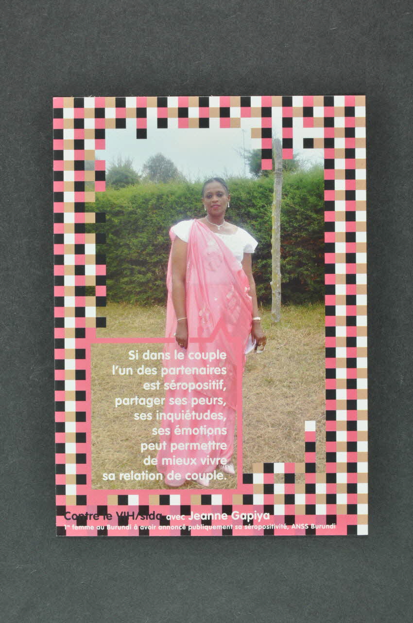 Association Afrique Avenir carte postale "Si dans un couple l'un des partenaires est séropositif, partager ses peurs, ses inquiétudes, ses émotions peut permettre de mieux vivre sa relation de couple" France 2008 2008.33.14 Photo Mucem