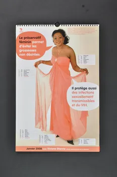 Association Afrique Avenir calendrier "Le préservatif féminin permet d'éviter les grossesses non désirées. Il protège aussi des infections sexuellement transmissibles et du VIH" France 2008 2008.33.6  Photo Mucem