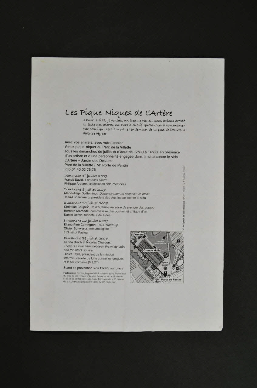 tract Les Pique-Niques de l'artère France 2007/7 2008.4.3 Photo Mucem