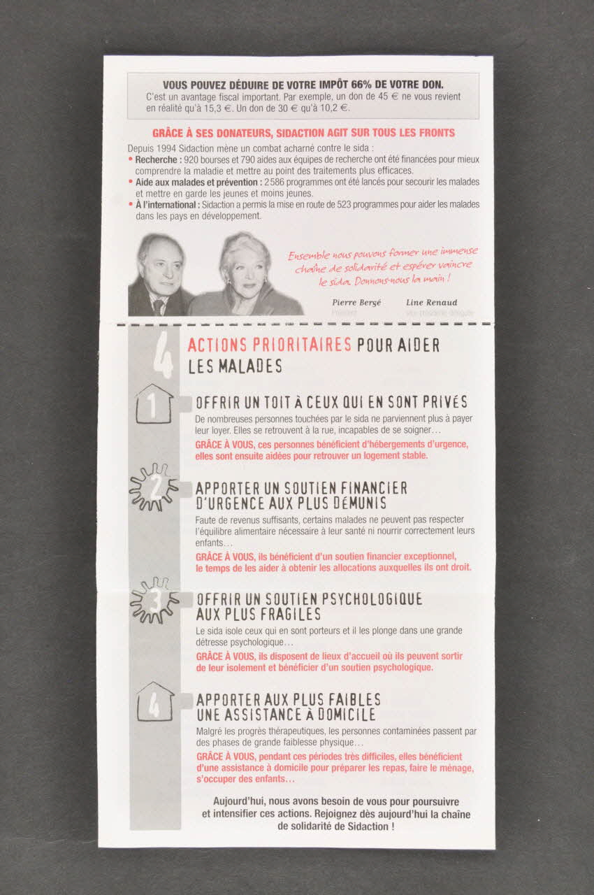 Sidaction - Ensemble Contre Le Sida autocollant "Vous pouvez changer la vie d'une personne touchée par le sida" France 2007 2008.4.6.3 Photo Mucem