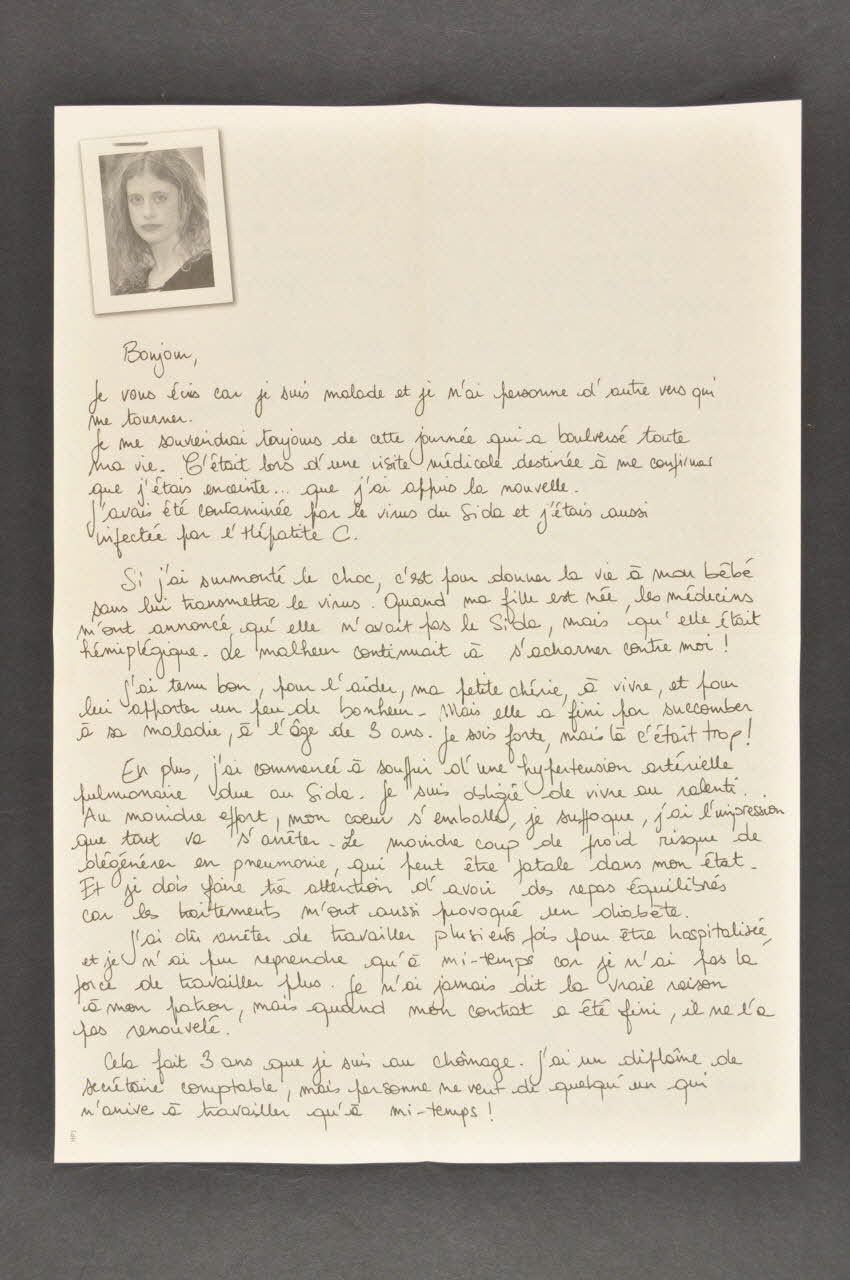 Sidaction - Ensemble Contre Le Sida lettre "Vous pouvez changer la vie d'une personne touchée par le sida" France 2007 2008.4.6.5 Photo Mucem