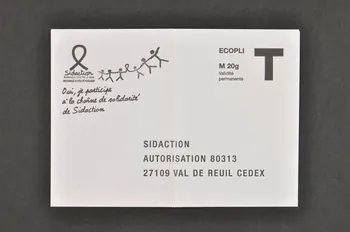 Sidaction - Ensemble Contre Le Sida ENVELOPPE "Vous pouvez changer la vie d'une personne touchée par le sida" France 2007 2008.4.6.6 Photo Mucem