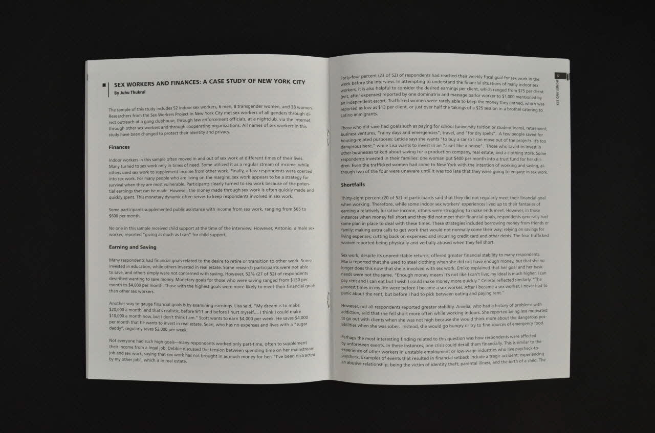 Global Network Of Sex Work Projects BROCHURE "Research for Sex work 9 : Sex work and money" (Travail du sexe et argent) International 2006 2008.64.15 Photo Mucem