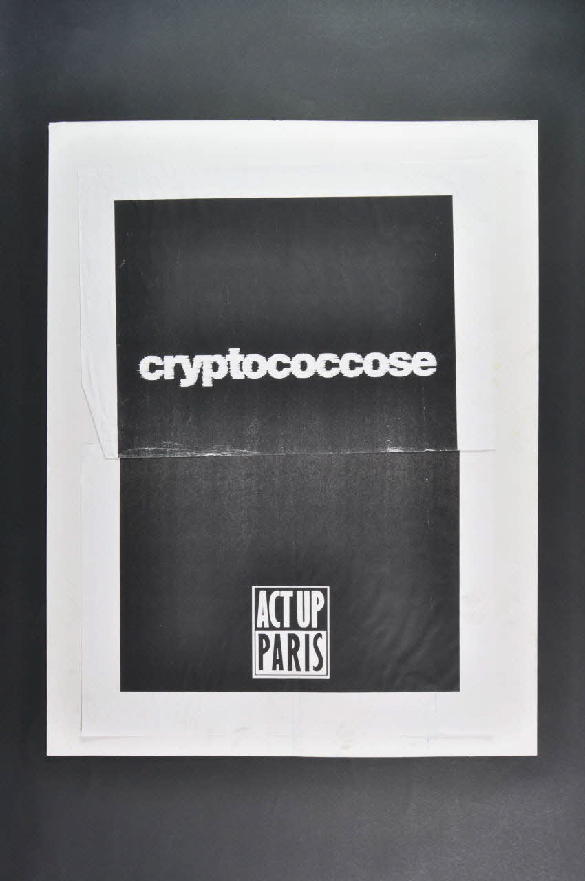 Act Up-Paris Pancarte double face cryptococcose. Île-de-France, France 1996 2008.9.21 Photo Mucem