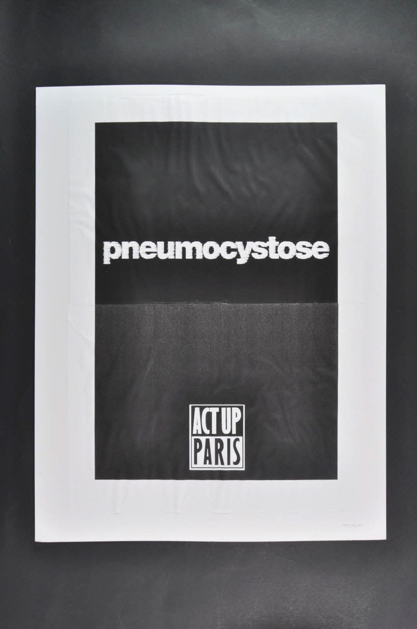 Act Up-Paris Pancarte double face pneumocystose. Île-de-France, France 1996 2008.9.22 Photo Mucem