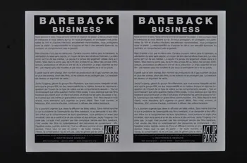 Act Up-Paris tract "Bareback Business" France 2006/1 2008.9.52  Photo Mucem