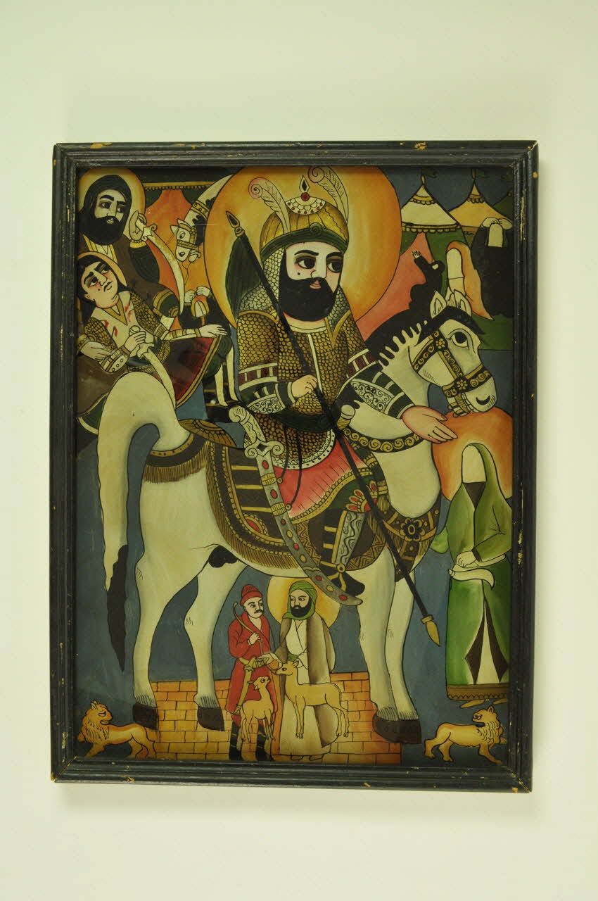 peinture sous verre Portrait d'Aboulfazl 2011.5.1 Photo Mucem