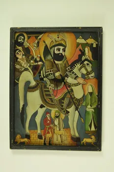 peinture sous verre Portrait d'Aboulfazl 2011.5.1  Photo Mucem