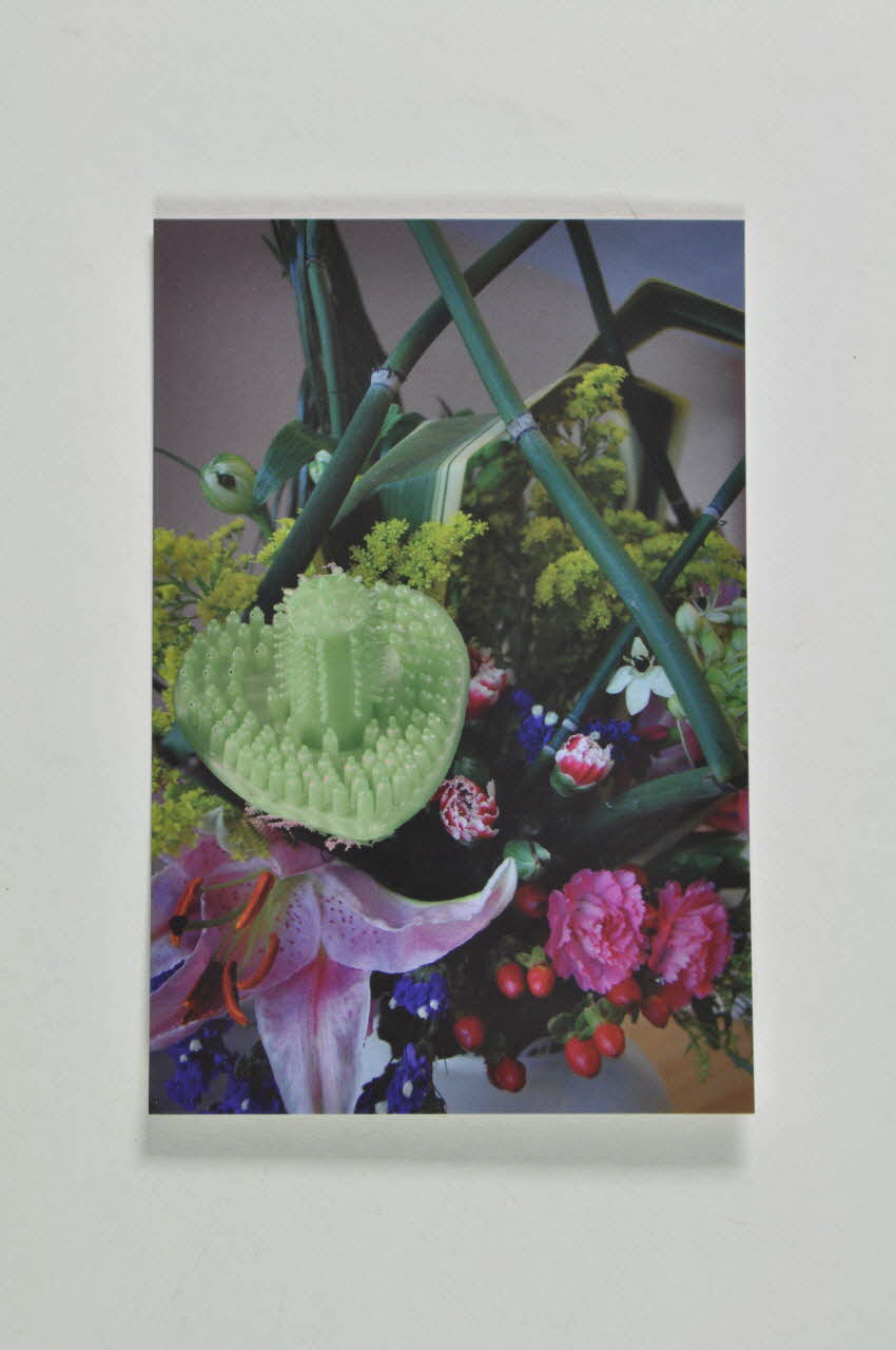 carte postale "Vibromasseur de clitoris et bouquet". Photo Laurette Wittner (pour genre) Rhône-Alpes, France 2005 2007.13.13 Photo Mucem